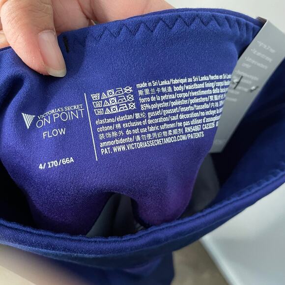 Victoria’s Secret On Point Flow High Rise Leggings Size 4 New Purple Ombre Gym - Picture 5 of 9